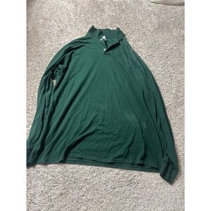 Jerzees SpotShield Mens XL Long Sleeve Polo Shirt Forest Green 50/50 Blend
